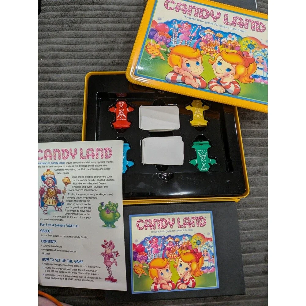 Vintage 2004 Candy Land Game Yellow Plastic Case Case Edition 100% Complete MB
